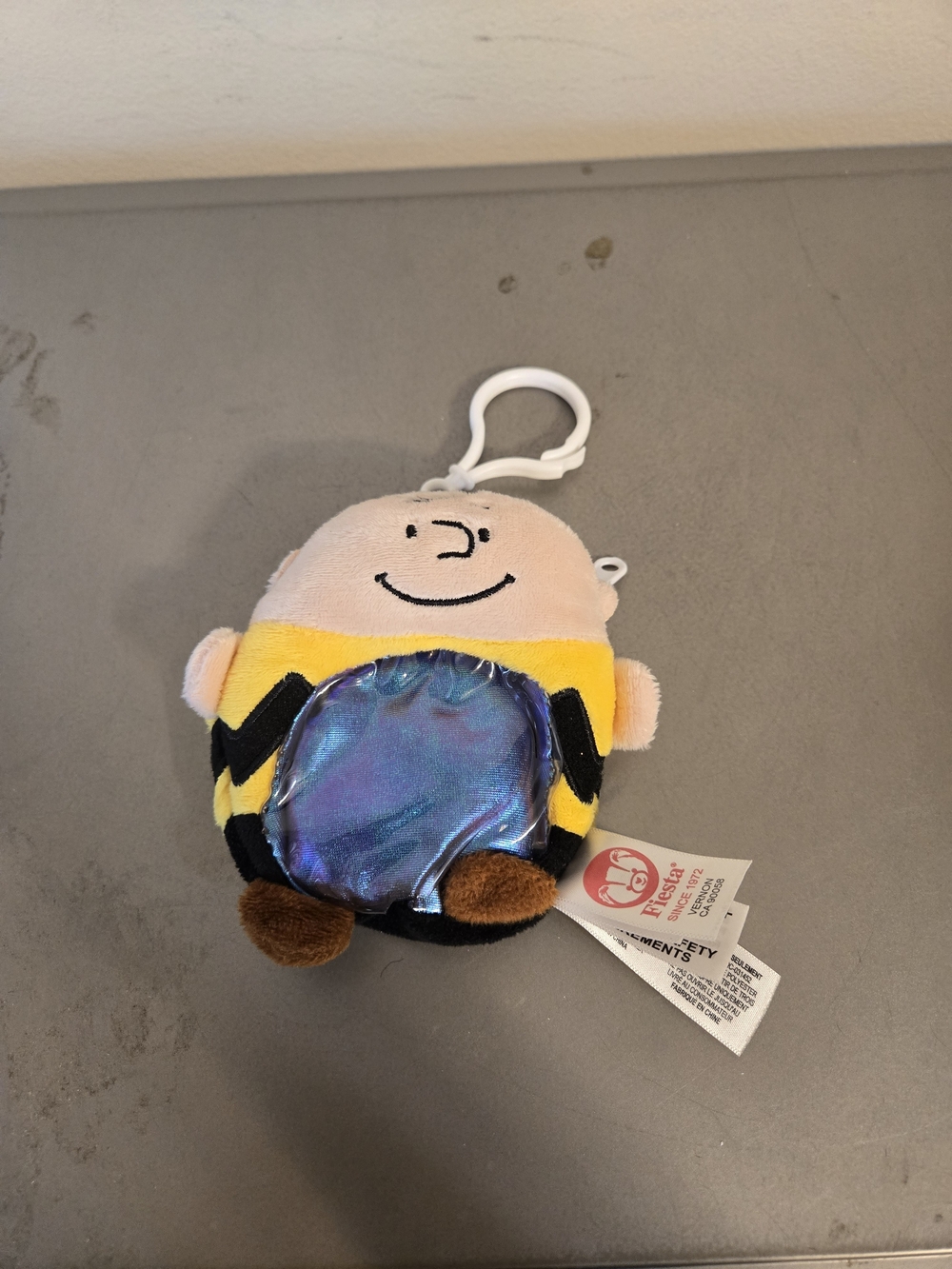 Fiesta Peanuts Charlie Brown 4.5" Mini Plush Backpack Clip
